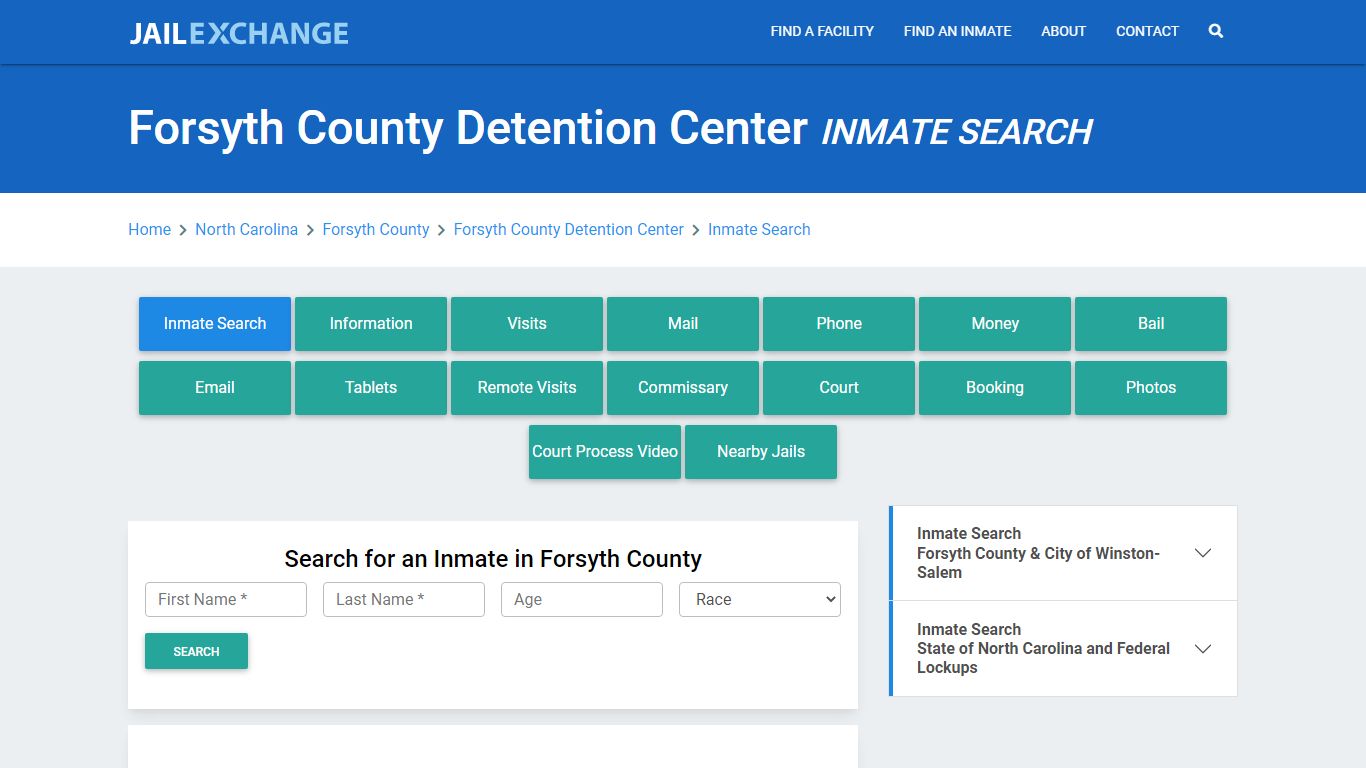 Forsyth County Detention Center Inmate Search - Jail Exchange